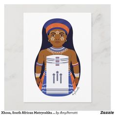 Xhosa, South African Matryoshka Postcard