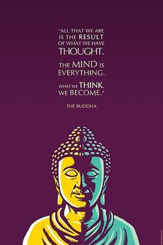 the buddha quote on purple background poster