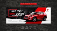 a red car advertises for the great people drive great car event on facebook