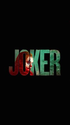 the joker logo is shown in green and red on a black background with an image of a woman's face