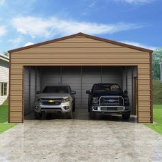 Versatube 20x20x10 Frontier Steel Garage Pole Barn Kits, Metal Garage Buildings, Metal Roof Panels, Garage Construction, Carport Kits, Metal Building Kits, Steel Carports, Metal Carports, Steel Garage