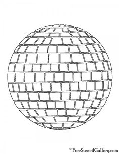 a ball that is made up of small squares and has been drawn in black ink