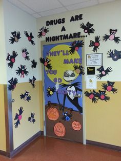 Red Ribbon Week Door 2015-16 Movie Themed Red Ribbon Week, Disney Red Ribbon Week Door, Red Ribbon Week Poster Ideas High School, Red Ribbon Week Door Decorating, Red Ribbon Week Door, Halloween Doors, Diy Halloween Door Decorations, Classroom Door Decorating, Decimals Activity