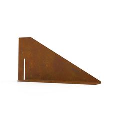 a rusted metal triangle on a white background