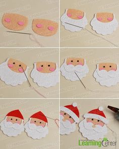 how to make felt santa claus ornaments for christmas