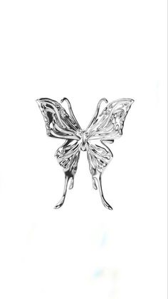 a drawing of a silver butterfly on a white background with the words,'i love you