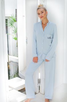 "Quality meets comfort with our personalized modal jersey pajamas. This is for a set of 7 PJs total in one of the following styles: Styles available: SHORTIE (short sleeves+shorts) SPRINGSTER (long sleeves+shorts) MIDNIGHT (short sleeves+pants) WINTERLAND (long sleeves+pants) 🌸 H O W T O O R D E R 1. Select the correct PJ Style (you can do any style shortie, midnight, springster or winterlan) from the drop down menu. 2. Select the Inseam for the PJ if ordering PJ styles with Pants and N/A for P Winter Bridesmaid Pajamas, Day Of Wedding Getting Ready Outfit, Pijama Bachelorette Party, White Long Sleeve Sleepwear For Honeymoon, Bridesmaid Pajamas Wedding Day, Monogram Pjs, Getting Ready Pajamas, Wedding Pjs, Bridesmaids Pajamas