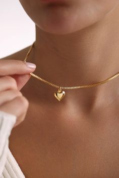 Welcome to the magical world of PKJewelry Love Pendant Necklace Tiny Puffy Heart Necklace is perfect as a special gift for her. This Dainty Love Necklace is a great choice as a gift for Mother's Day, Birthday, Anniversary, Valentine's Day, Christmas. High quality heart necklace is specially prepared for you with great care. The gold plating on it is much thicker than other platings. Therefore, it is a nice gift to be used for a long time. Our products do not tarnish and are anti-allergic. - Our chains are sent with 16 inch and 2 inch extension chain. You can adjust it to the size you want. If you want it shorter or longer, please contact us.   All Our Heart Locket Necklace  https://www.etsy.com/shop/PKJewelryNecklace?ref=shop-header-name&listing_id=1794870106&from_page=listing&search_query Valentine's Day Gold Heart Necklace With Gold Chain, Elegant 14k Gold-filled Heart Necklace, 14k Gold Tarnish-resistant Heart Necklace For Valentine's Day, Gold Heart-shaped Chain Necklace For Valentine's Day, Dainty Heart Necklace, Puffy Heart Necklace, Gold-tone Heart Pendant Necklace For Valentine's Day, Special Gifts For Her, Heart Locket Necklace