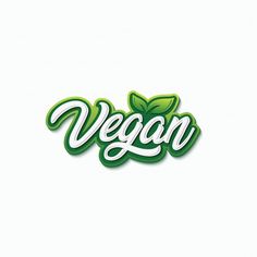 the word vegan is made up of green leaves and has white lettering on it