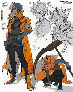 an image of some character sketches from the video game overwatch