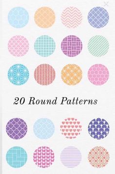 the book cover for 20 round patterns