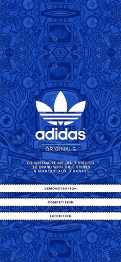 the adidas official's logo on a blue background with white trimmings