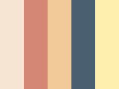 the color scheme for this wallpaper is peach, yellow and blue with an orange stripe