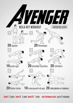 an ad for the avengers workout program