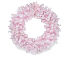 a pink wreath on a white background