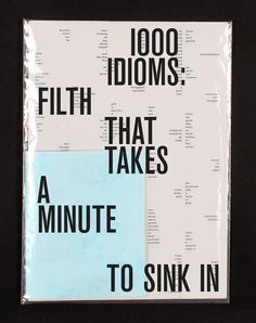 a piece of paper that says, 100 idoms that takes a minute to sink in