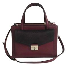 Small Zarinah Hyde Place Bag In Red/Aubergine Color Mfsrp: $429.00 * Calf Hair (Flap Over) * Suede Leather (Sides & Bottom) * Grain Leather * Goldtone Metal Hardware * Flap Over Compartment On A Front * Beige Jacquard Lining Printed With Kate Spade Logo * Divided Interior With Zip Compartment On A Middle * Interior Pockets: 1 Zip Pocket, 1 Open Slip Pocket * Adjustable Leather Strap * H 7.25" X L 10" X D 4.5" * Strap Drop: 23" * Style: Wkru3997 * Imported * Brand New With Tag Luxury Purple Evening Satchel, Aubergine Color, Kate Spade Logo, Kate Spade Style, Spade Logo, Bags Kate Spade, Beautiful Handbags, Woman Bags Handbags, Calf Hair