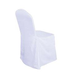 a white chair with a cover on it