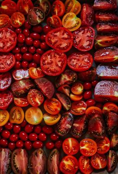 tomatoes and other vegetables are arranged in a circle