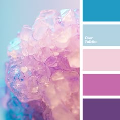 the color scheme is blue, pink and purple with ice crystals on it in shades of lila