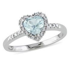 The Everly Women's Aquamarine Sterling Silver Ring is a beautifully crafted set designed to add elegance to any outfit. Each piece in this set is made from high-quality materials, ensuring durability and style. Perfect for formal occasions or as a thoughtful gift, this set combines sophistication and charm. With its timeless design, it's sure to impress and complement any wardrobe. Whether you're elevating your own style or gifting it to someone special, this jewelry set is a must-have. Size: 7. Blue Heart Ring, Heart Halo Ring, Heart Halo, Cute Promise Rings, Morganite Ring, Classic Ring, Halo Ring, Rings For Her, Sterling Silver Heart