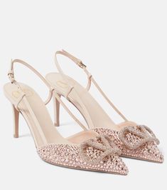 Designer Shoes for Women | Shop at Mytheresa Mytheresa Shoes, Pink Prosecco, Crystal Pumps, Valentino Sandals, Name Vintage, Valentino Haute Couture, Jeweled Shoes, V Logo, Crystal Heels