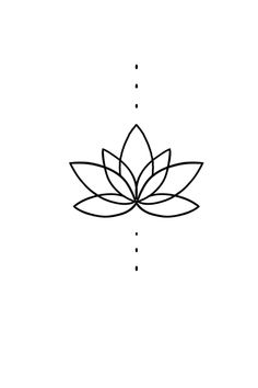 a line drawing of a lotus flower