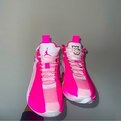 Jordan Brand, Size 7, Pink And White, Worn Only 3 Times Limited Edition Kd 16, Pink Basketball Shoes, Pink Basketball, Shoes Jordan, Shoes Size 7, 2024 Vision, Jordan Shoes, Pink And White, Basketball Shoes