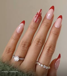 Red Christmas Nails, Christmas Gel Nails, Cute Acrylic Nails, Trendy Nails