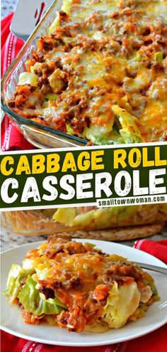 this cabbage roll casserole is loaded with ground beef and cheese