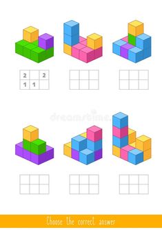 colorful cubes and numbers to find the correct answer royalty illustration