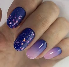 Spring Nail Colors, Blue Nail, Spring Nail, Dipped Nails, Fancy Nails, Chic Nails, Purple Nails, Acrylic Nail Designs