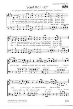 sheet music with the words send the light