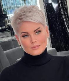 Micro Pixie Haircut, Funky Short Hair Over 50, Makeup For Gray Hair, Pixie Haircut Ideas, Chin Length Haircuts, Short Spiked Hair, Sassy Haircuts, Short Spiky Hairstyles, Short Silver Hair