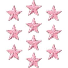 pink glitter star stickers on white background