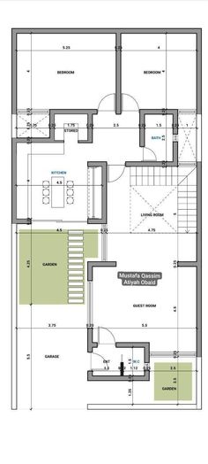 the floor plan for a small house with two levels and an open kitchen, dining area and