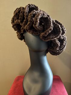 Chocolate Brown Crochet Ruffle Hat Ruffle Bucket Hat Crochet, Crochet Bucket Hat Free Pattern, Easy Crochet Bucket Hat, Ruffle Bucket Hat, Crochet Ruffle Hat, Ruffle Hat, Bucket Hat Crochet, Brown Crochet, Crochet Ruffle