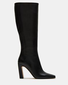 Expertly constructed, the LIZETTE boot is designed with a sleek knee-high silhouette, square toe, and stylish heel. This boot is durable and fashionable, making it the perfect addition to any wardrobe. Elevate your look with these timeless boots. 3.5 inch heel height Size 6 measurements: 14.5 inch shaft circumference, 14 inch shaft height Size 8 measurements: 16 inch shaft circumference, 14.5 inch shaft height Size 10 measurements: 16.75 inch shaft circumference, 15 inch shaft height Leather upp Timeless Boots, Black Leather Knee High Boots, Stylish Heels, Leather Wear, 5 Inch Heels, Elevate Your Look, Boot Shoes Women, Knee High Boots, Knee High