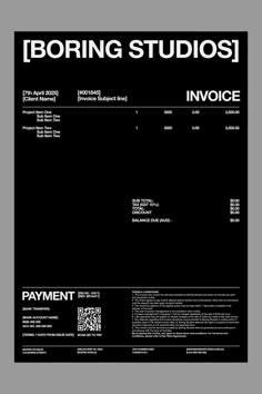 an invoice form is shown on a black background