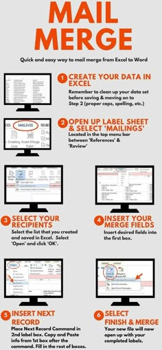 an info sheet describing how to use mail merger for email and web marketings