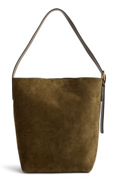 Cool, modern and quietly luxe, this suede bucket tote is perfectly sized to hold all of your everyday essentials. Cotton canvas lining Leather Imported Bucket Tote, Suede Bag, Suede Handbags, Large Bag, Everyday Essentials, Bucket Bag, Everyday Essentials Products, Madewell, Cotton Canvas