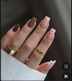 Acrylic Nail Designs Minimalist, Nude Brown Nail Designs, New Nail Art Designs Trends, Elegant Brown Nails, Atum Nails, Milky Nails, Wow Nails, November Nails, Fancy Nails Designs