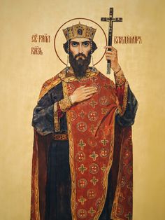 an icon of st nicholas the great holding a cross