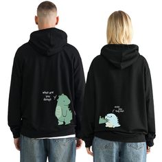 PRICES MAY VARY. 👀【Purchase Notes】：“Green Dinosaur” hoodie and “Blue Dinosaur” hoodie are sold SEPEARATELY. If you want to wear with your couple, please add two different hoodies and choose the corresponding size separately.Because of the manual measurement may have an error of 1~3cm.Our size is different from international size, please refer to the SIZE CHART provided on the last picture before purchasing. 🤩【Exquisite Design】:All our products (Couple Hoodies and Sister Hoodies) are CUSTOMIZAB Dinosaur Hoodie, Matching Hoodies For Couples, Blue Dinosaur, Matching Hoodies, Green Dinosaur, Unique Hoodies, Matching Couple, Couples Hoodies, Photoshoot Outfits