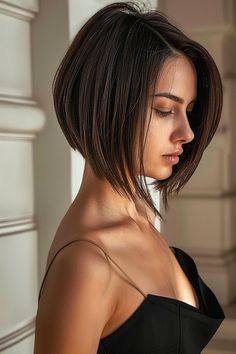 Short Hair For Short Necks, Flat Bob Hairstyles, Layer Short Haircut, Short Bob Haircuts With Layers Fine Hair, Layered Bob Straight Hair, Layered Haircuts For Fine Hair, Short Hair Layered, Asian Bob Haircut, Tapered Bob