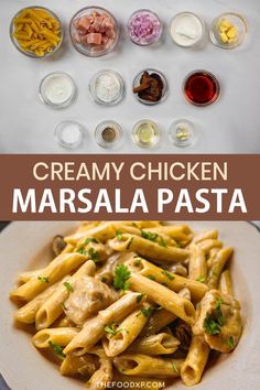 creamy chicken marsala pasta is an easy and delicious dinner