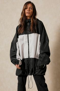 Jackets & Coats | Nylon Contrast Windbreaker Jacket | MissPap Longline Denim Jacket, Slinky Mini Dress, Street Jacket, Womens Windbreaker, Casual Day Outfits, Personal Aesthetic, Dress Shirt Sleeves, Fashion Face Mask, Short Pajama Set