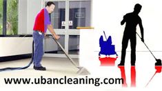 a man is cleaning the floor with a mop and duster in front of him