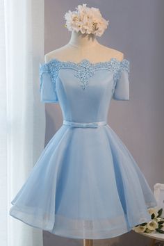 R$ 10*46 Used in Artesanato* Fios e materiais para costura* bordados* tricô e crochê* Ponto-cruz e hardanger Prom Dresses Short Blue, Blue Graduation Dresses, Baby Blue Prom Dresses, Cute Homecoming Dresses, 파티 드레스