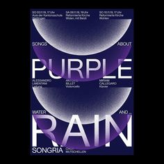 the poster for purple rain is shown with three circles in front of it and an image of